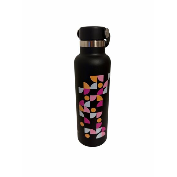 Hydro Flask Black Multicolor Geometric Print 21 oz Stainless Steel Water Bottle - Picture 2 of 5